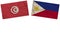 Philippines and Tunisia Flags Together Paper Texture Illustration