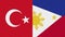 Philippines and Turkey Two Half Flags Together