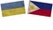 Philippines and Ukraine Flags Together Paper Texture Illustration