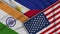 Philippines United States of America India Flags Together Fabric Texture Illustration