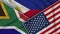 Philippines United States of America South Africa Flags Together Fabric Texture Illustration
