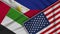 Philippines United States of America United Arab Emirates Flags Together Fabric Texture Illustration