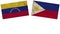 Philippines and Venezuela Flags Together Paper Texture Illustration