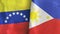 Philippines and Venezuela two flags textile cloth 3D rendering