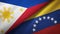 Philippines and Venezuela two flags textile cloth, fabric texture