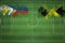 Philippines vs Jamaica Soccer Match, national colors, national flags, soccer field, football game, Copy space