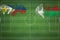 Philippines vs Madagascar Soccer Match, national colors, national flags, soccer field, football game, Copy space