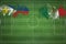 Philippines vs Mexico Soccer Match, national colors, national flags, soccer field, football game, Copy space