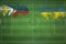 Philippines vs Ukraine Soccer Match, national colors, national flags, soccer field, football game, Copy space