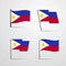 Phillipines waving Flag set design vector