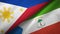 Phillippines and Equatorial Guinea two flags textile cloth, fabric texture