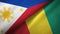 Phillippines and Guinea two flags textile cloth, fabric texture