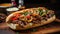 Philly Cheesesteak With Beef, Cheese, Peppers, And Caramelized Onion