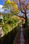 Philosopher`s walk next to the river in Kyoto Japan