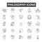 Philosophy line icons, signs, vector set, linear concept, outline illustration