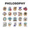 Philosophy Science Collection Icons Set Vector