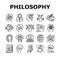 Philosophy Science Collection Icons Set Vector