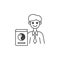 Philosophy teacher line icon