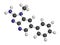 PhIP or 2-Amino-1-methyl-6-phenylimidazo(4,5-b)pyridine molecule. Heterocyclic amine present in cooked meat. 3D rendering. Atoms