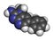 PhIP or 2-Amino-1-methyl-6-phenylimidazo(4,5-b)pyridine molecule. Heterocyclic amine present in cooked meat. 3D rendering. Atoms