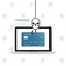 Phishing concept illustration. Phishing credit card data. Credit card on hook. Hack, fraud, cybercrime concept illustration.