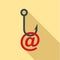 Phishing email icon, flat style