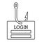 Phishing login icon, outline style