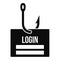 Phishing login icon, simple style