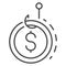 Phishing money icon, outline style