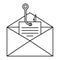 Phishing personal mail icon, outline style