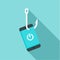 Phishing smartphone icon, flat style