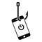 Phishing smartphone icon, simple style