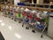 Phlebotomy carts lined up in hospital laboratory