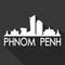 Phnom Penh Cambodia Asia Icon Vector Art Flat Shadow Design Skyline City Silhouette Template Black Background
