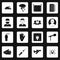 Phobia symbols icons set squares vector