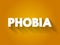Phobia text quote, medical concept background