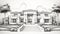 Phoenician Art Inspired Pencil Sketch Of City View Luxury Villa