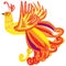 The Phoenix bird as a symbol of rebirth, vector illustration