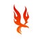 Phoenix bird icon, isolated vector fire creature
