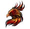 Phoenix bird mascot, AI generated firebird tattoo