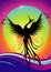 Phoenix bird silhouette re-birth