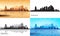 Phoenix city skyline silhouettes set