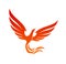 Phoenix, fairytale fairy bird icon or symbol