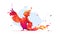 Phoenix or fenix fire bird cartoon character.