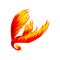 Phoenix, flaming mythical firebird flying vector Illustration on a white background