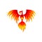 Phoenix, flaming mythical firebird vector Illustration on a white background