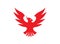 Phoenix flying bird vector, red eagle open wings Logo design Vector illustration on white background