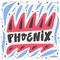 Phoenix. Hand drawn lettering logo for social media content
