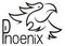 Phoenix illustration on white background.