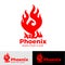 Phoenix logo creative logo of mythological bird Fenix, a unique bird